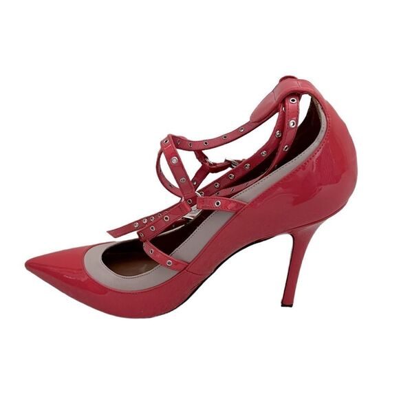VALENTINO GARAVANI Patent Love Latch 100mm Pumps Deep Coral Poudre - Picture 4 of 7